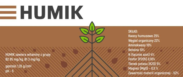 Humik - kwasy humusowe, aminokwasy, betaina