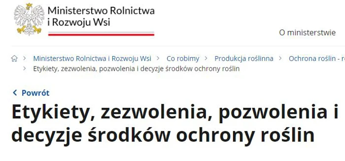 Gdzie znaleźć etykiety środków ochrony roślin? Strona MRiRW