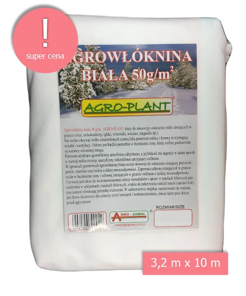 AGROWŁÓKNINA P50 BIAŁA UV 3,2mX10m