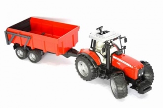 BRUDER traktor Massey Ferguson z przyczepą 02045