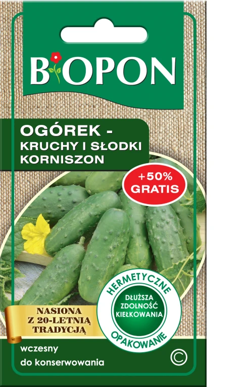 Ogórek Kruchy i Słodki Korniszo Nasionan 2 g + 50% Gratis Biopon