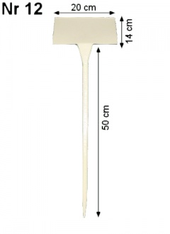 Etykieta do roślin - tabliczka nr 12 BIAŁA (20x14cm, nóżka 50cm)