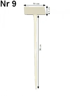 Etykieta do roślin - tabliczka nr 9 BIAŁA (10x6,5cm, nóżka 36cm - pod kątem 45°)