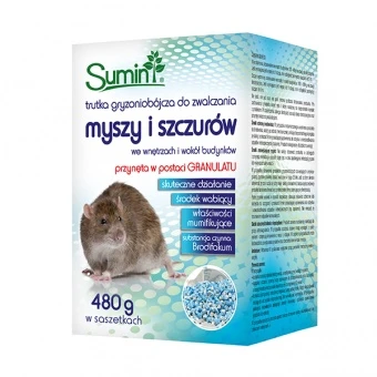 Trutka granulowana na gryzonie 25 ppm Box 480 g Sumin