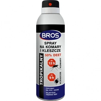 BROS PŁYN NA KOMARY I KLESZCZE 50% DEET 180ML