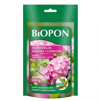 BIOPON NAWÓZ WZMACNIAJĄCY KOLOR HORTENSJA RÓŻOWA I CZERWONA 200G