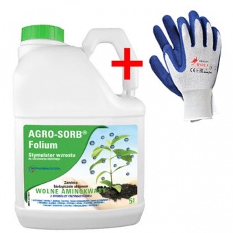 AGRO-SORB FOLIUM 5L + 1 para rękawic ogrodniczych GRATIS!