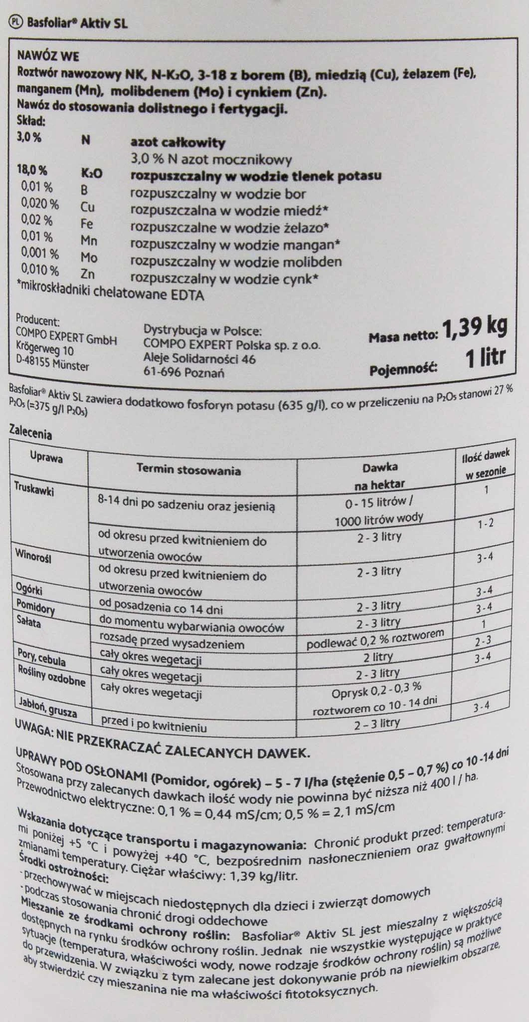 BASFOLIAR ACTIV SL 1L
