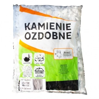 Otoczak śnieżnobiały Thassos (10-20 mm) 15KG