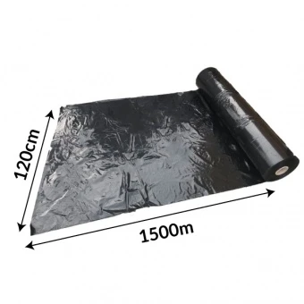 FOLIA NA ZAGONY DO M.IN. TRUSKAWKI I MALINY 1KG - CZARNA 0,03MM, 120CMx1500M, BEZ OTWORÓW
