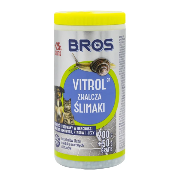 Bros Vitrol GB 200G+50G na ślimaki bezpieczny dla psów i kotów 