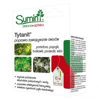 TYTANIT 10ML POPRAWIA ZAWIĄZYWANIE OWOCÓW POMIDORA, PAPRYKI, TRUSKAWKI, PORZECZKI I WIŚNI