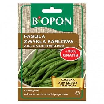 Fasola Zwykła Karłowa Zielona Bona Nasiona 25 g + 15% Gratis Biopon