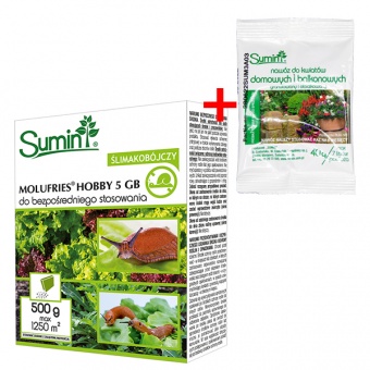 Molufries Hobby 5 GB 500G Sumin - zwalcza ślimaki + nawóz długodziałający Plantacote gratis