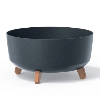 Doniczka Gracia Low ECO Wood – Antracyt FSC mix DNV-COC-002260 (DGRL400LW-S433W)