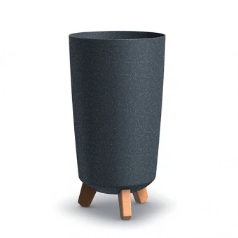 Doniczka Gracia Tubus Slim ECO Wood – Antracyt FSC mix DNV-COC-002260 (DGTL200LW-S433W)