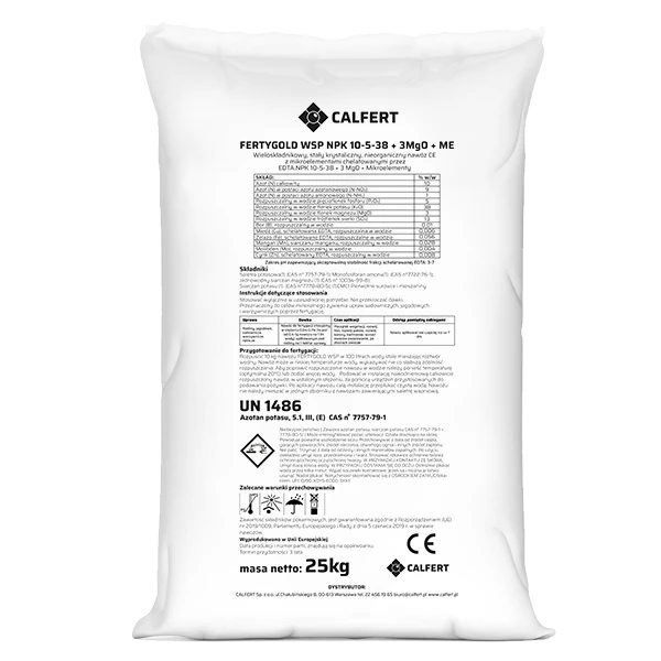 FERTYGOLD WSP 10-5-38 + 3MgO + ME 25KG PE