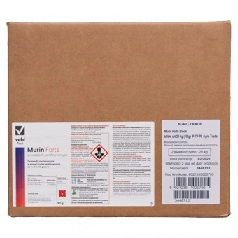 Trutka na myszy i szczury Murin Forte kostka / blok Vebi 20 kg