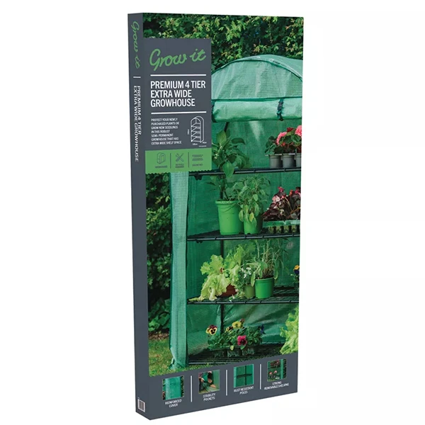 Mini Szklarnia Ogrodowa Premium 4 160/105/45CM – 4-Półkowa Szeroka