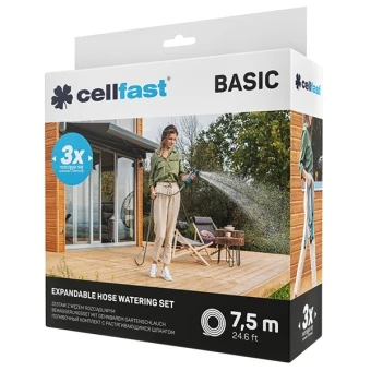 Zestaw zraszający z wężem rozciągliwym Basic 7,5 m Cellfast