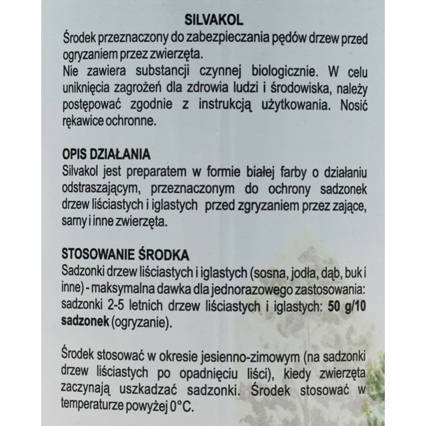 SILVAKOL 0,4L ochrona obgryzanie drzew SARNY ZAJĄCE