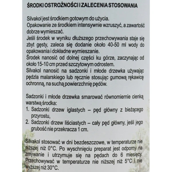 SILVAKOL 0,4L ochrona obgryzanie drzew SARNY ZAJĄCE