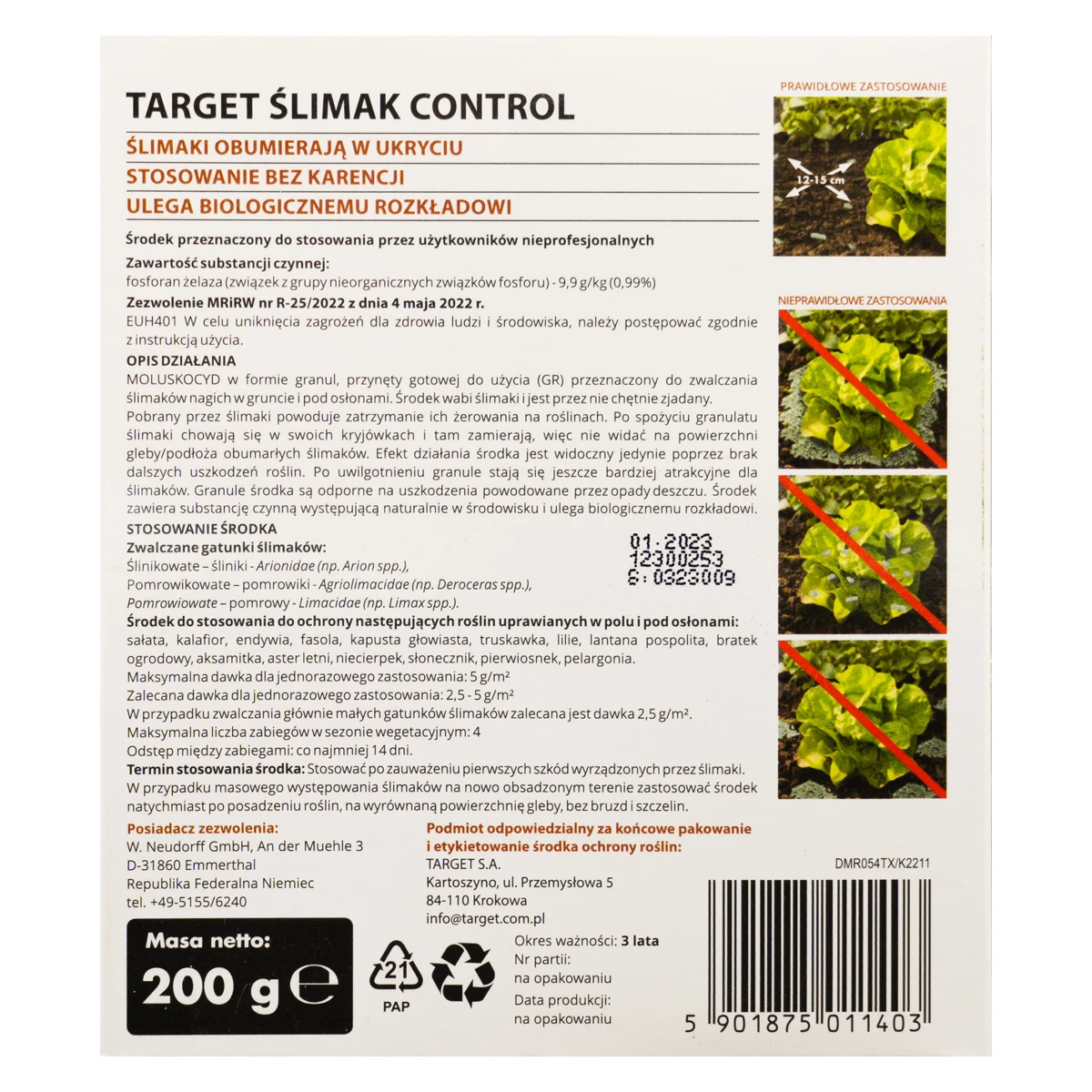 Ślimak Control 200G Target – Zwalcza Ślimaki