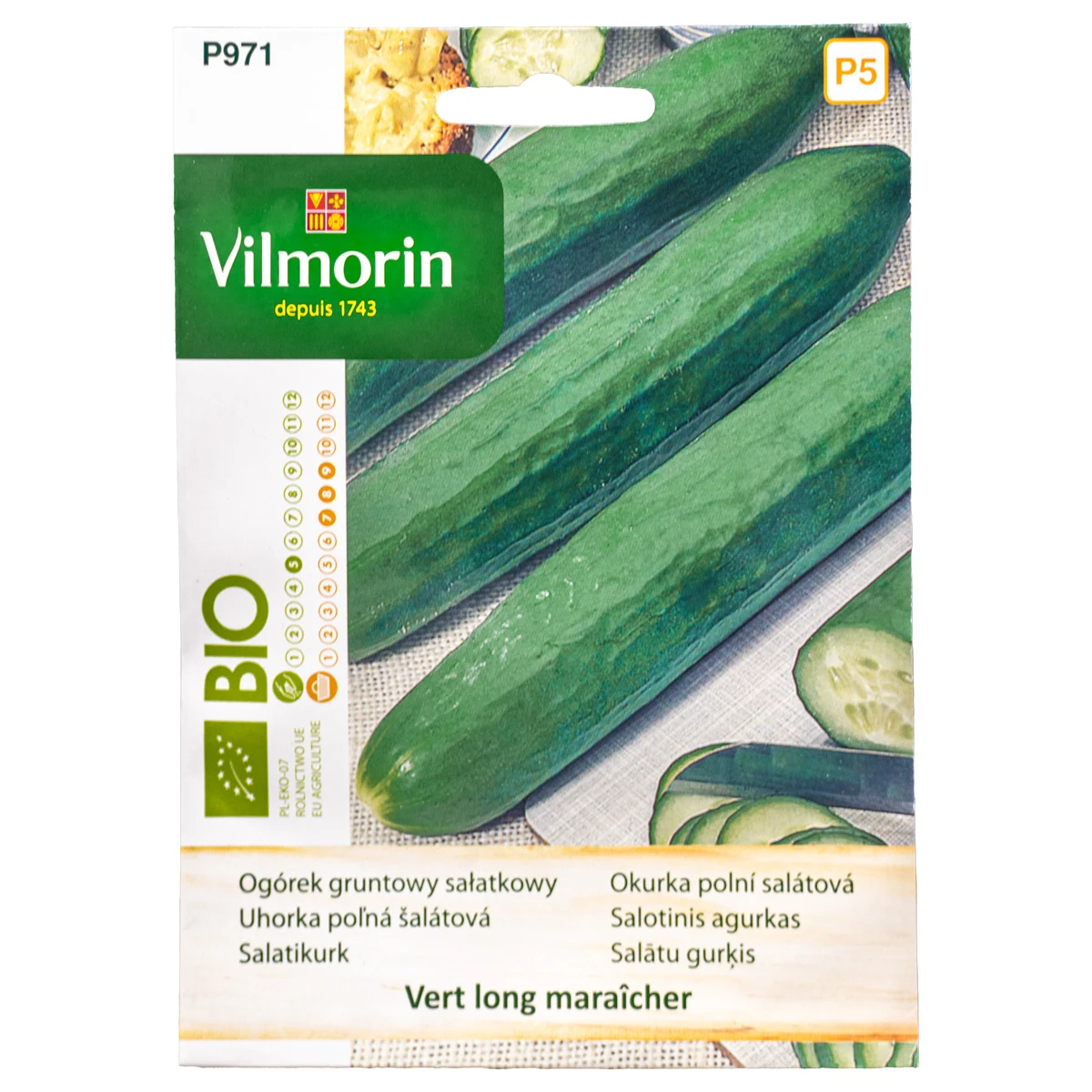 Ogórek Gruntowy Vert Long Maraicher BIO Nasiona Vilmorin 2 g