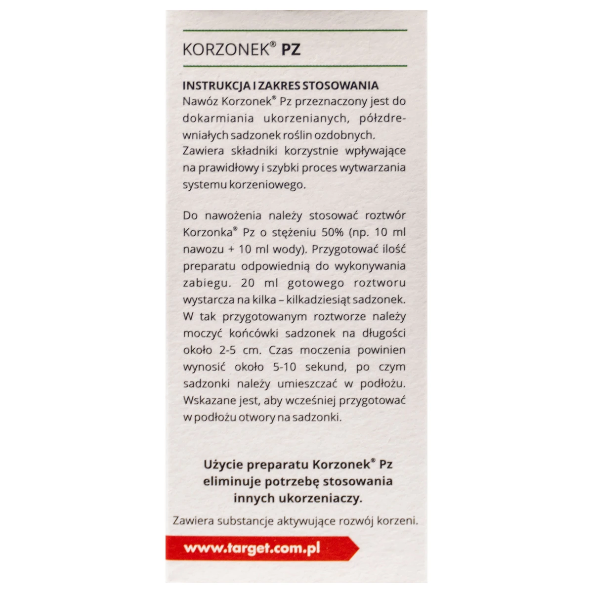 Korzonek Pz w płynie do sadzonek półzdrewniałych 30 ml Target