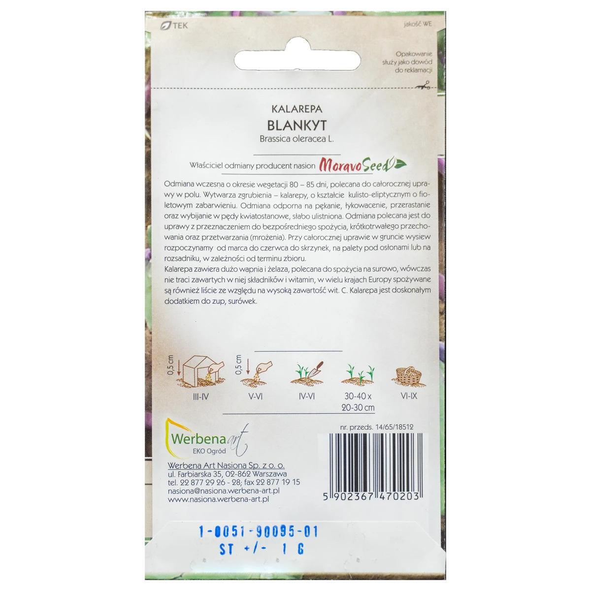 Kalarepa 'Blankyt' 1g Werbena
