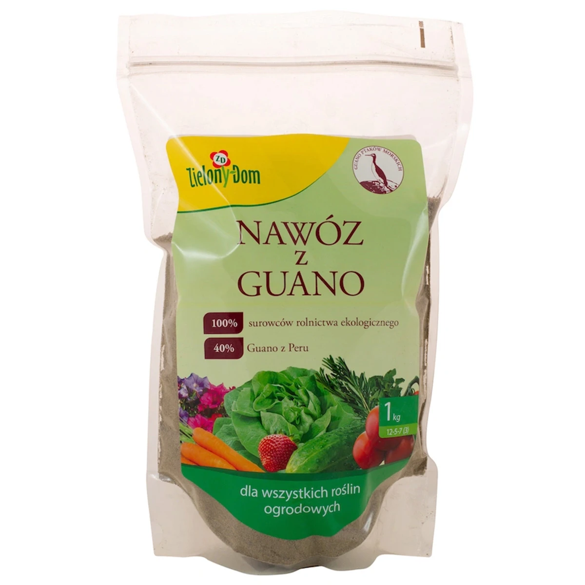 Nawóz z Guano naturalny do wszystkich roślin ogrodowych 1 kg Zielony Dom