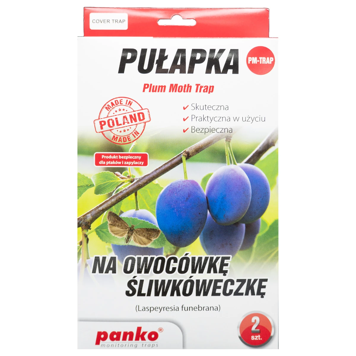 Pułapka feromonowa na owocówkę śliwkóweczkę 2 szt Panko