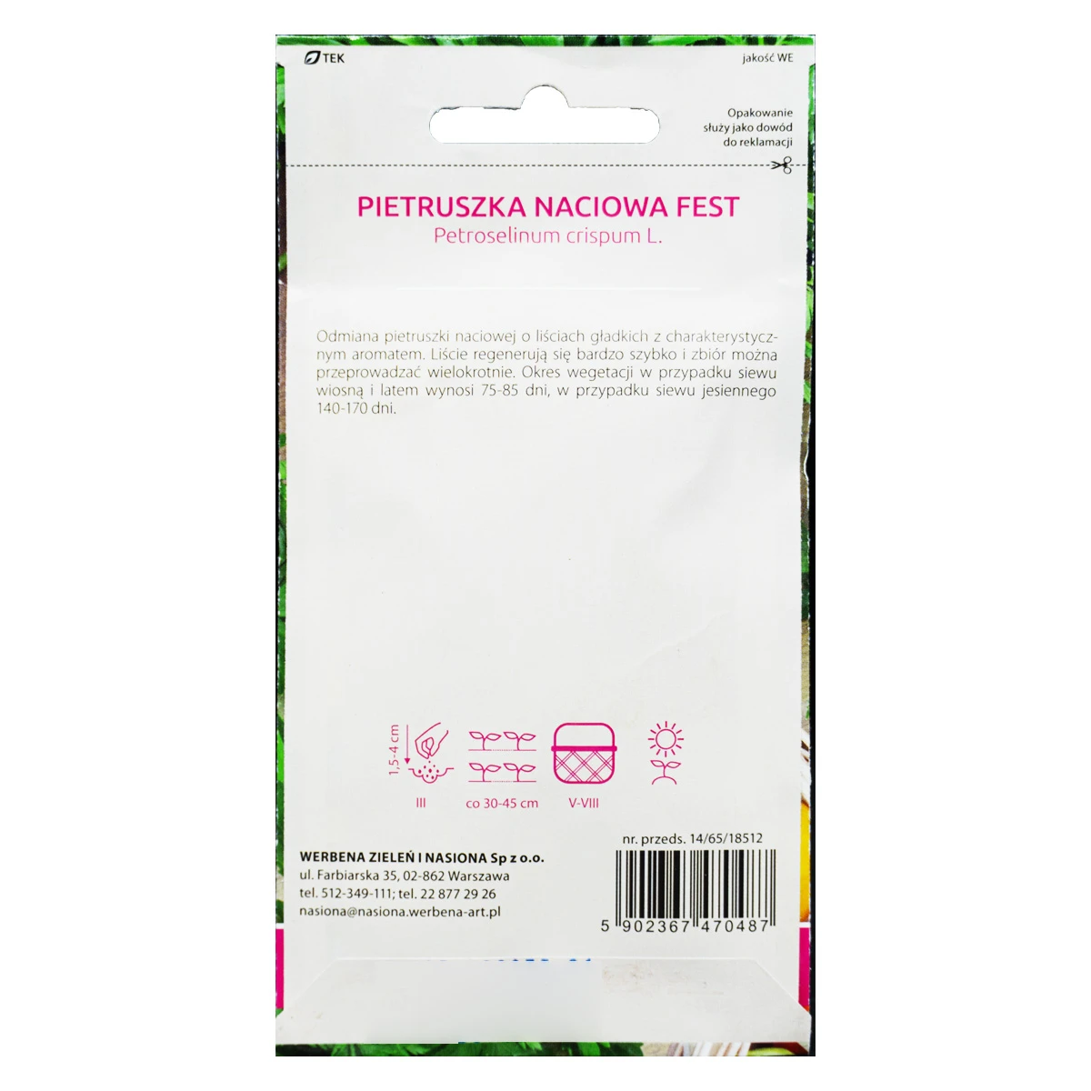 Pietruszka Naciowa Fest Nasiona 3 g
