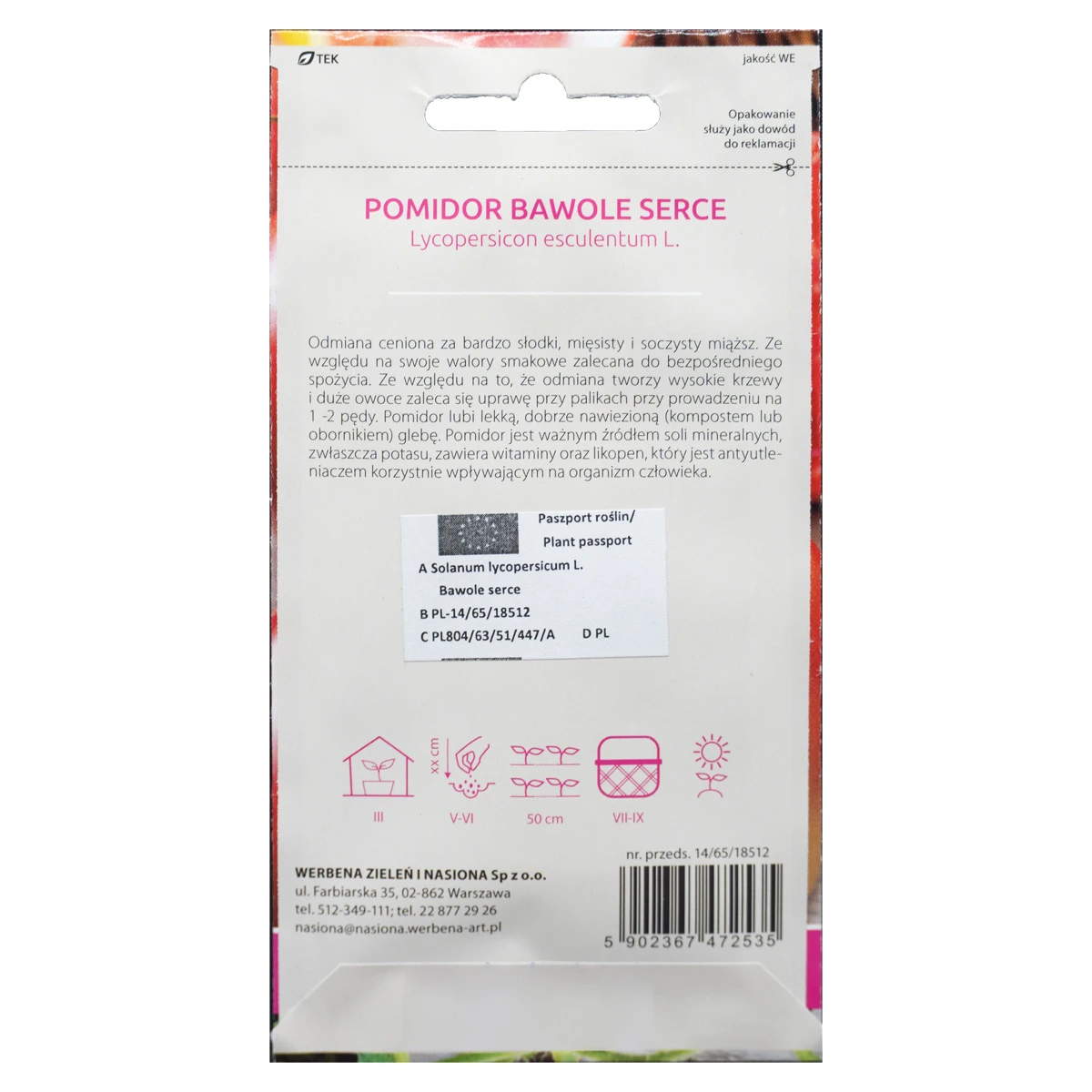 Pomidor Wysoki Bawole Serce Nasiona 0,2 g