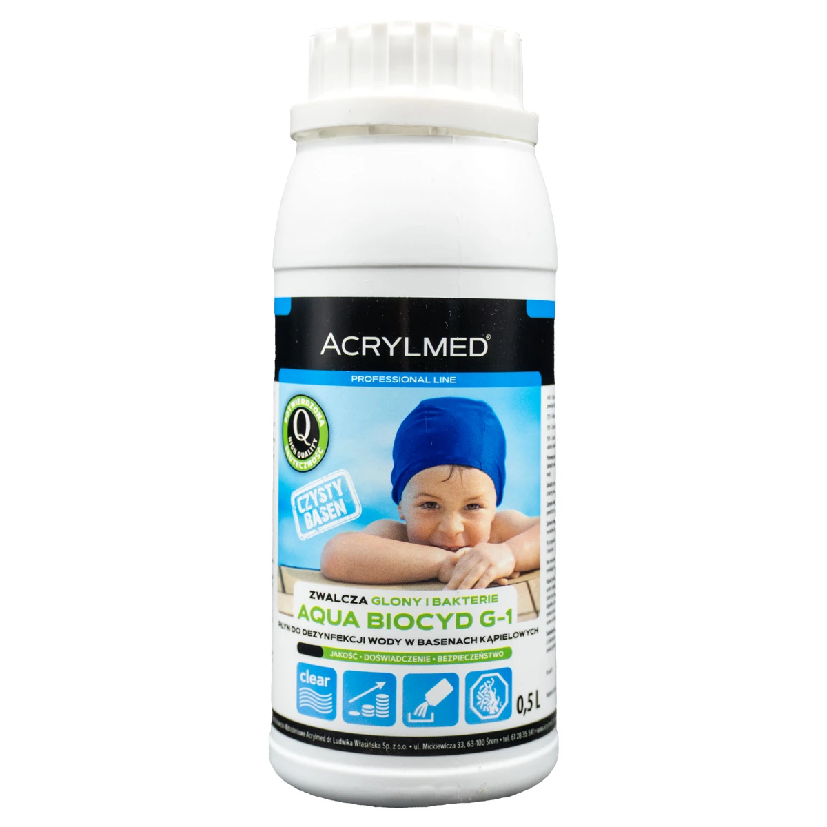Acrylmed Aqua Biocyd G-1 koncentrat 500 ml zwalczanie glonów i bakterii