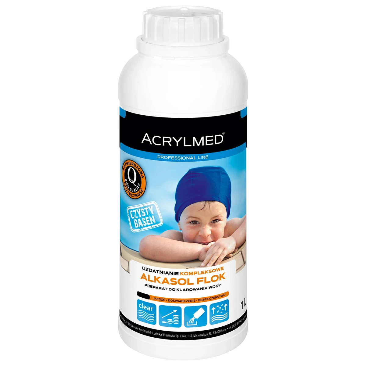 Acrylmed Alkasol Flok 1 L koagulacja usuwanie mętnego osadu