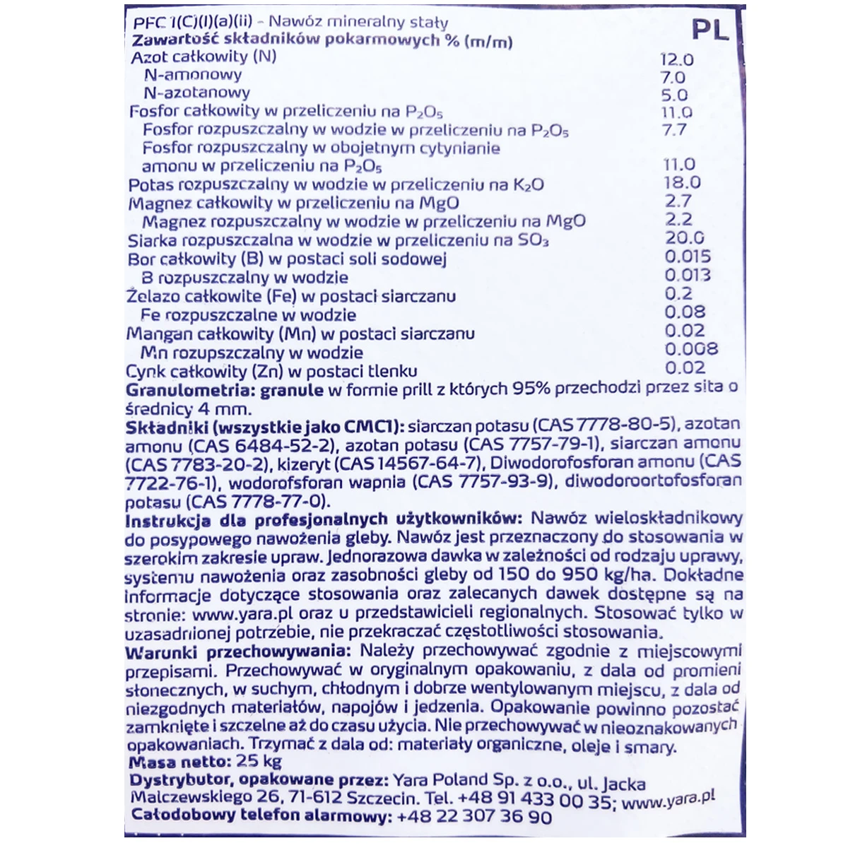 Nawóz Yara Mila Complex 12-11-18 + mikro granulowany 5 kg