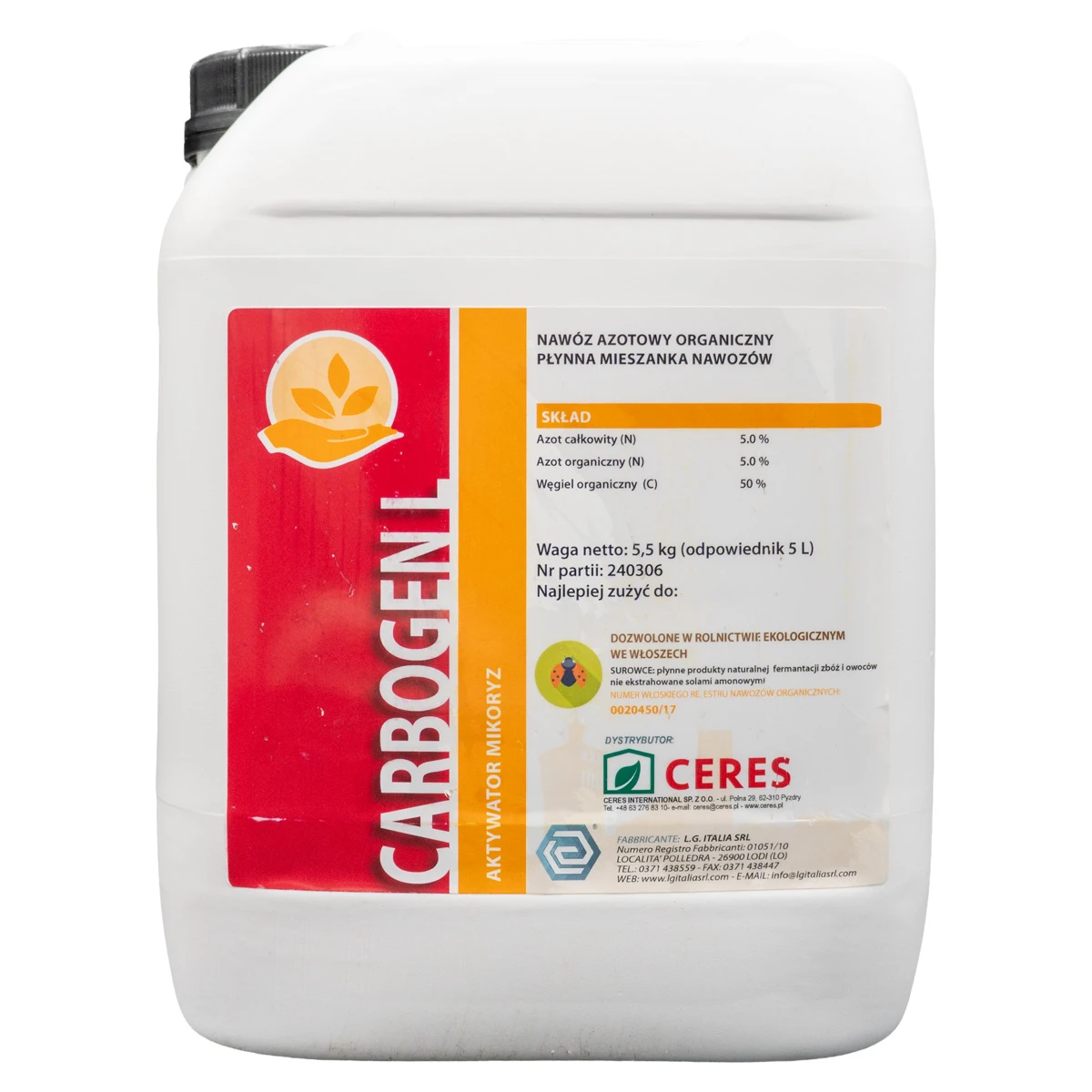 Carbogen L 5 L Pożywka dla mikroorganizmów