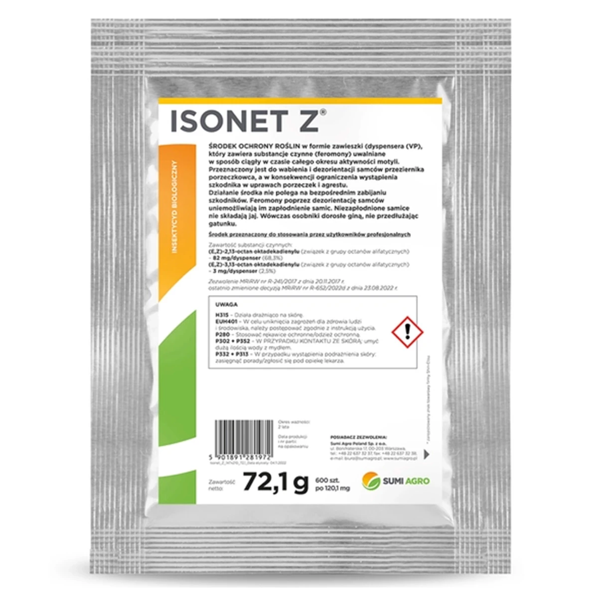 Isonet Z (1 zestaw 600 dyspenserów) Ekologiczne Zawieszki na Przeziernika Porzeczkowca 