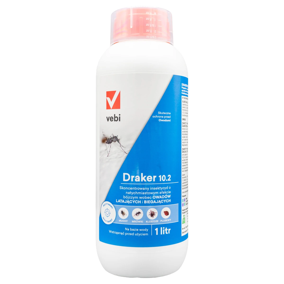 Draker 10.2 preparat owadobójczy na muchy, pluskwy, kleszcze 1 L Vebi