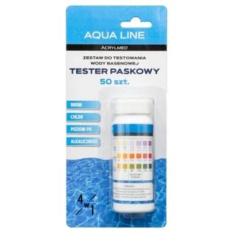 Tester ph/CL Do Basenów 4w1 Paskowy 50 szt Acrylmed