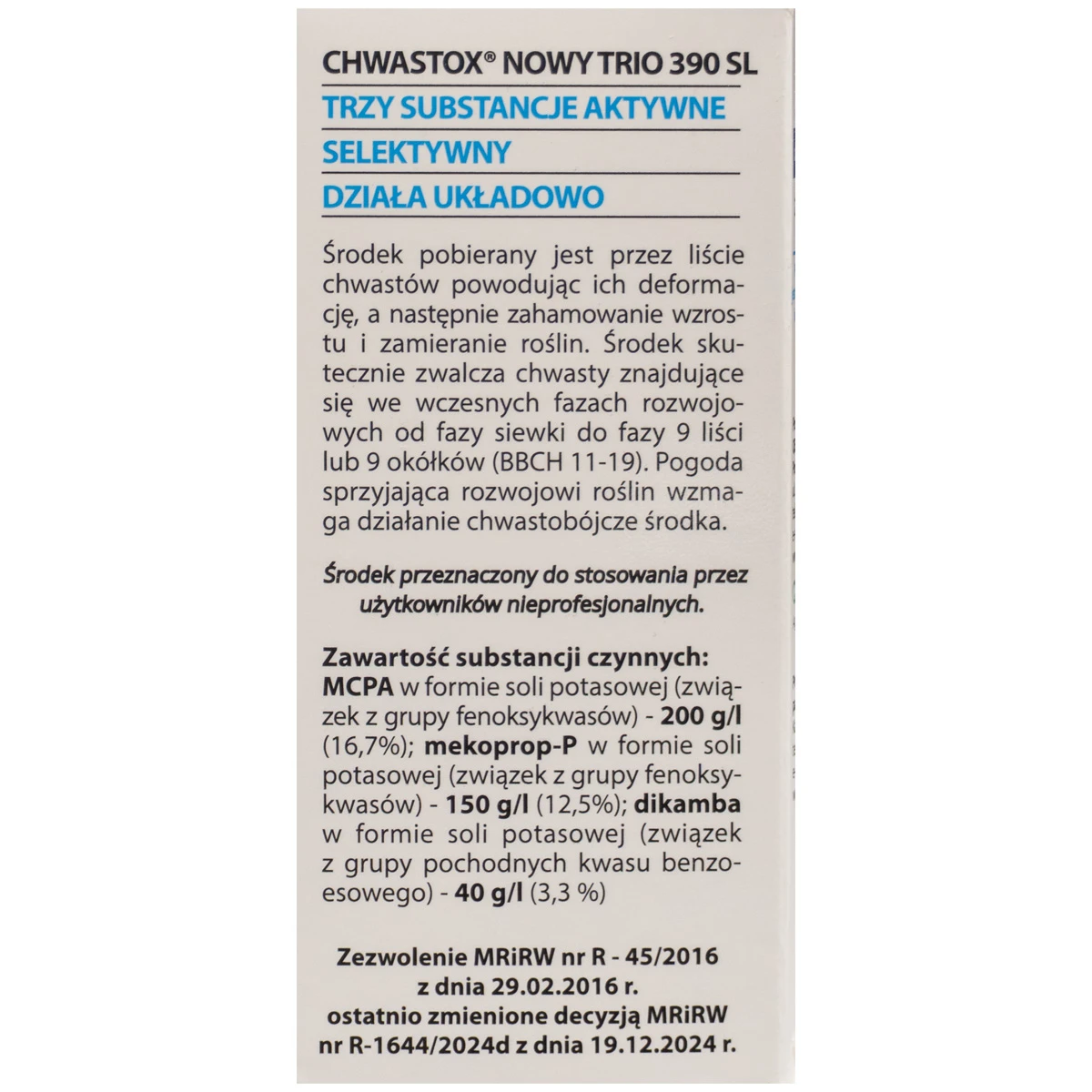 Chwastox Nowy Trio 390 SL 20 ml Target