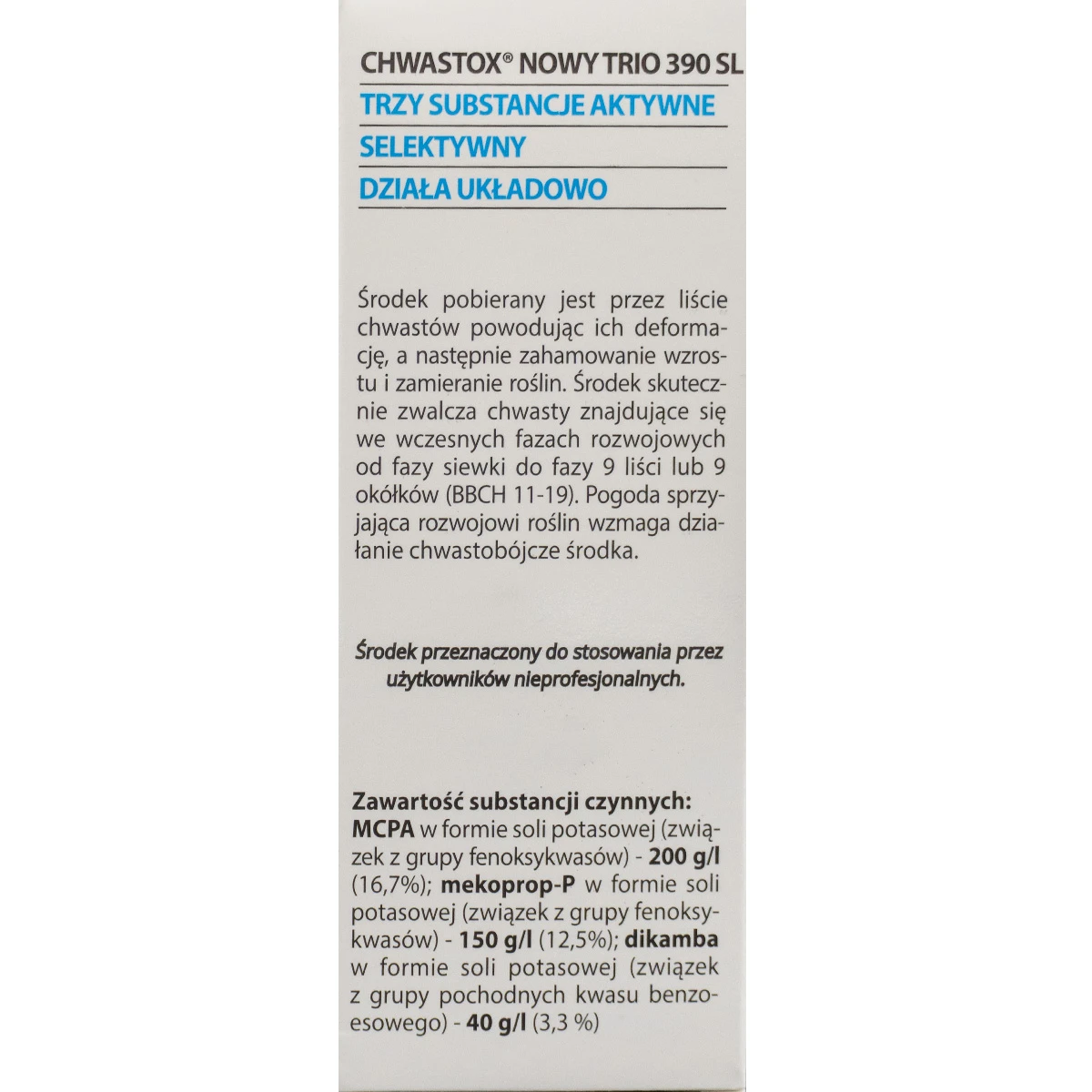 Chwastox Nowy Trio 390 SL 100 ml Target 