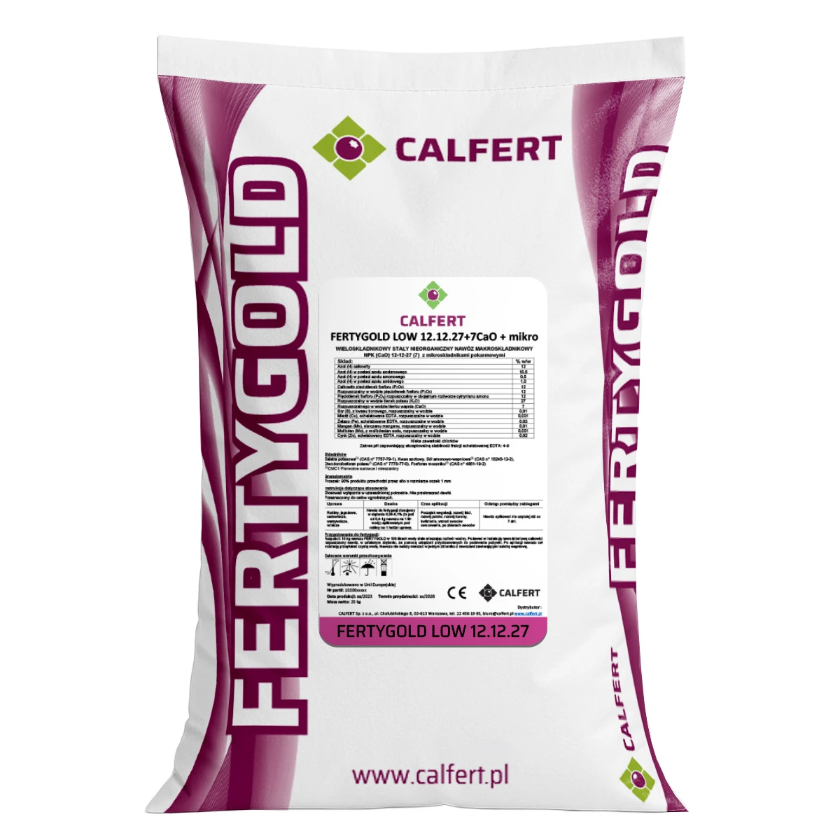 FERTYGOLD LOW PH 12-12-27+7 CaO+ME 25KG