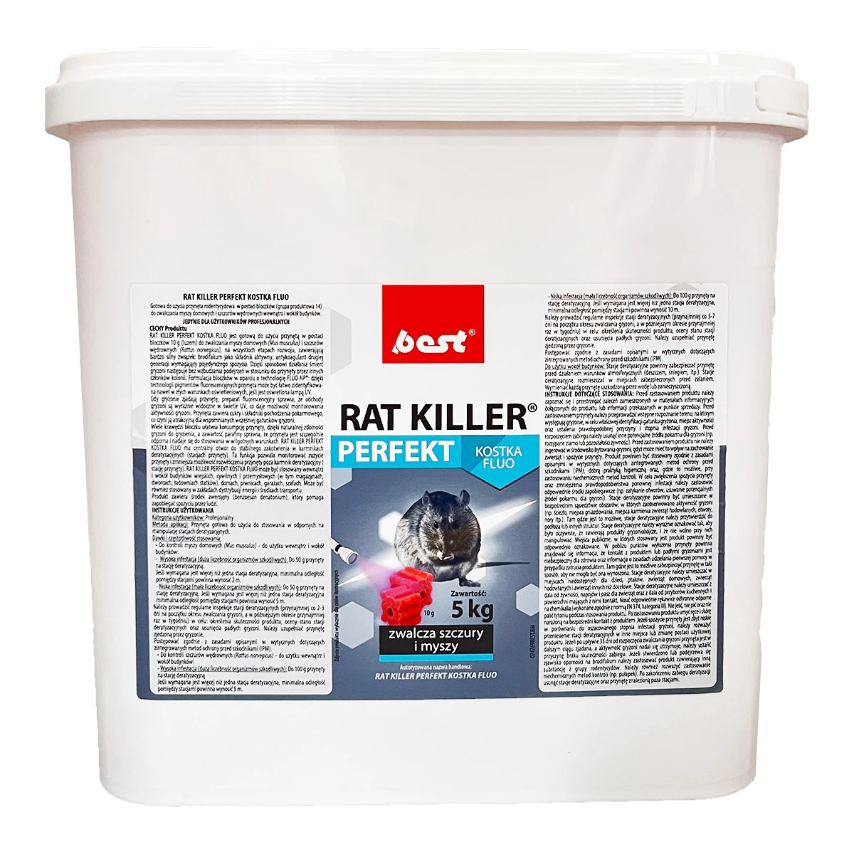 Rat Killer Perfekt kostka fluo (Broditec) Best-Pest 5 kg 