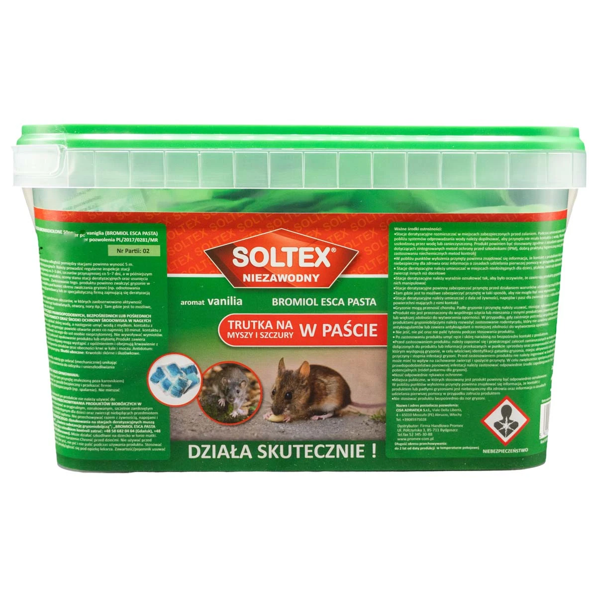 Pasta na myszy i szczury Bromiol Esca Pasta 1,5 kg niebieska Soltex