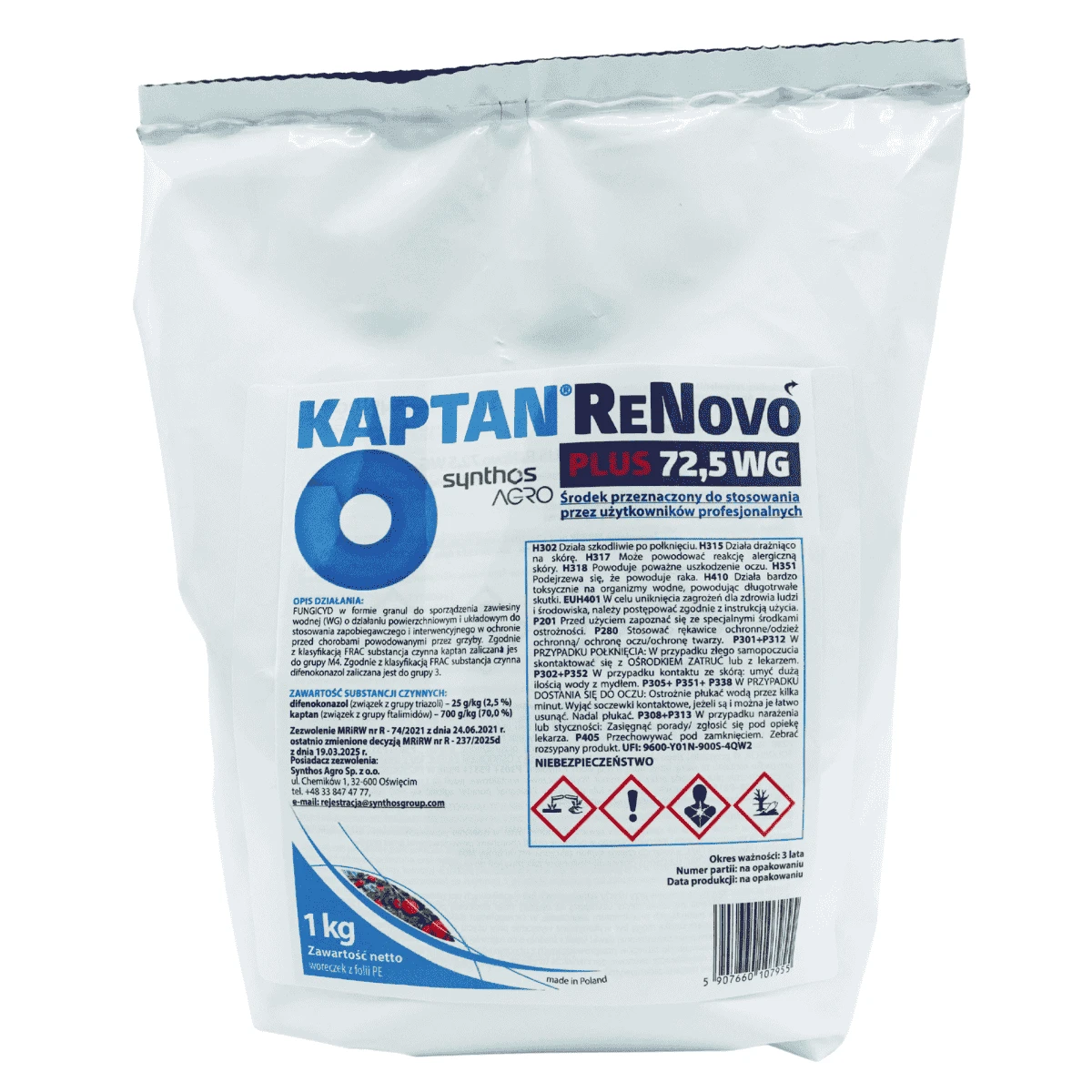 Kaptan Plus Renovo 72,5 WG Fungicyd 1 kg
