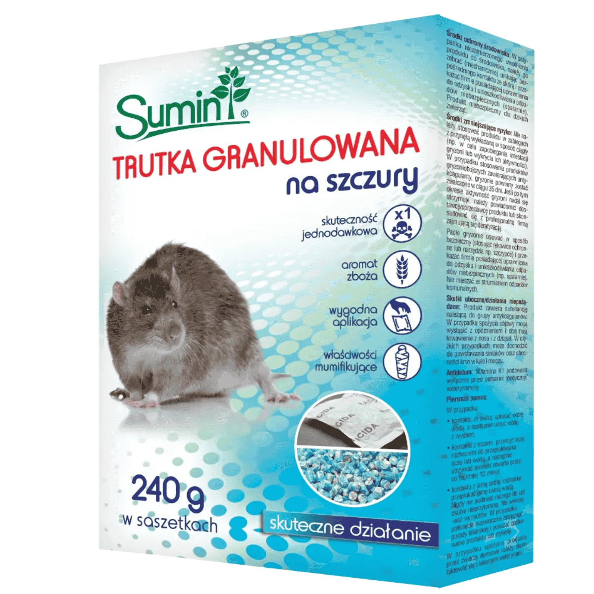 Trutka na myszy i szczury granulowana 25 ppm 240 g Sumin