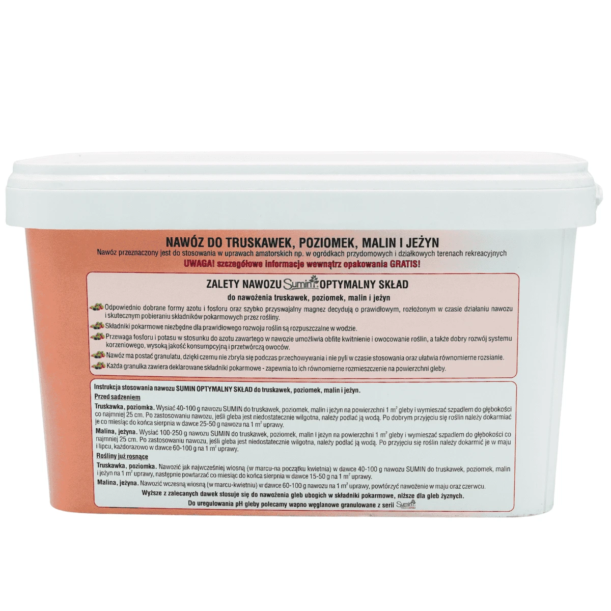 SUMIN NAWÓZ DO TRUSKAWEK, POZIOMEK, MALIN I JEŻYN 2,5KG