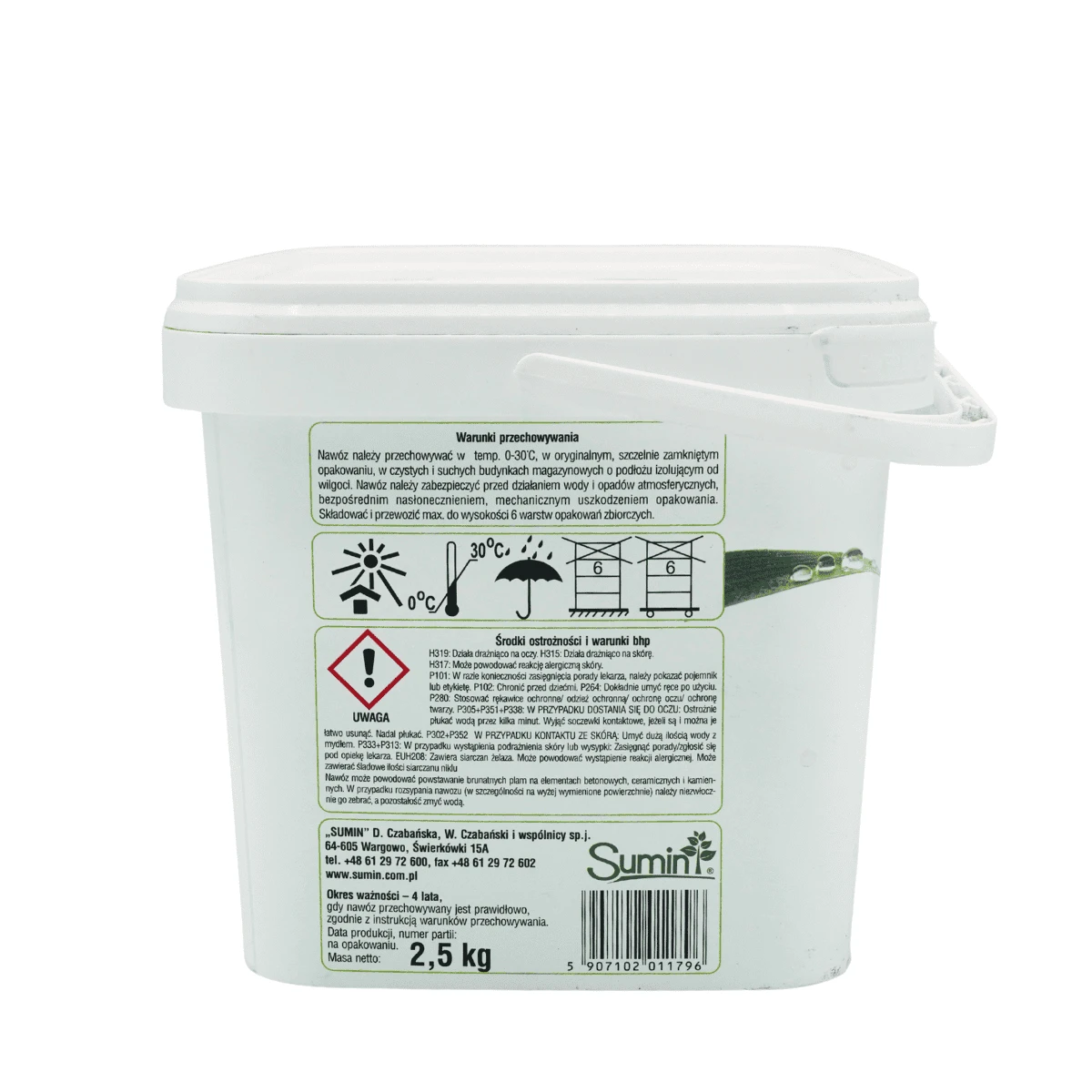 Nawóz do Trawników z dużą zawartością żelaza Ogranicza Mech 2,5 kg Sumin